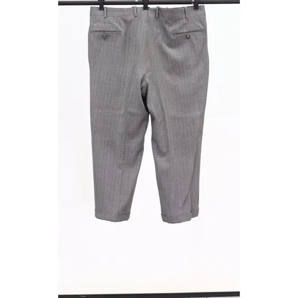 Tom James 44S 40x26 Gray Striped 2-Button Suit R458 - Picture 15 of 15